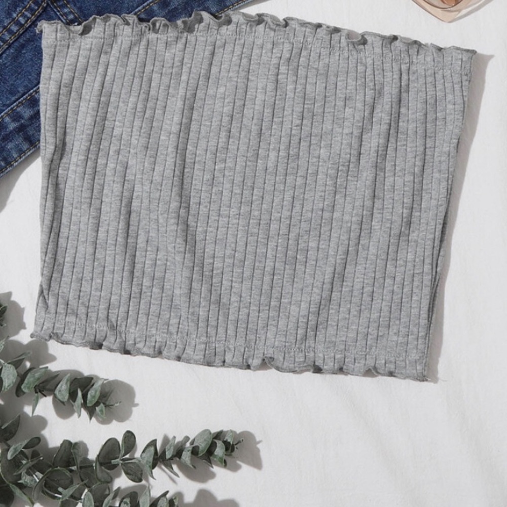 Lettuce Edge Rib Tube Top